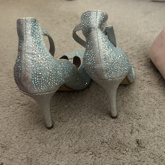 Fairly New Silver Sparkly Heels - Picture 5 of 6